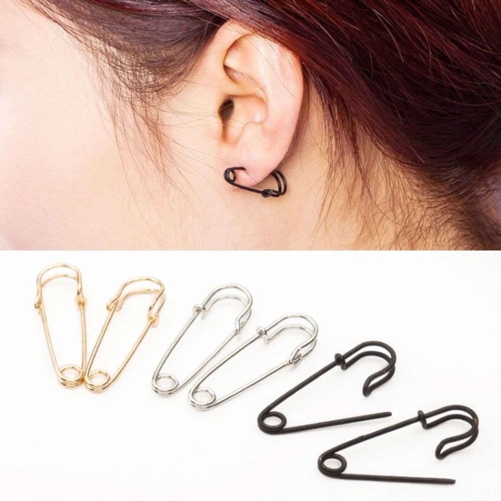 New!🧷 Unisex Safety pin earrings - Picture 2 of 2